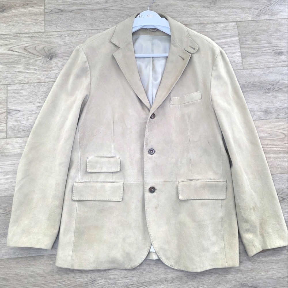 SUPER CLEAN Polo Ralph Lauren Tan Suede Blazer Sport Coat Jacket Size Large